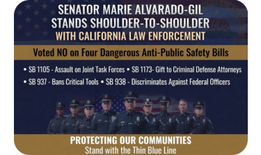 Senator Marie Alvarado-Gil Stands Shoulder-to-Shoulder with California Law Enforcement