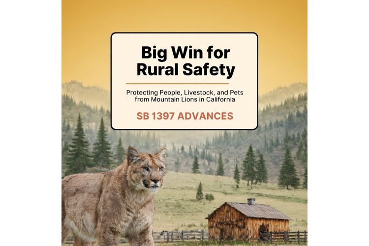 Big Win for Rural Safety: Senator Marie Alvarado-Gil’s SB 1397 Advances Protecting Californians from Mountain Lions